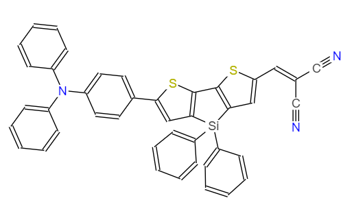 We need the following material: 2-(6-(4-(diphenylamino)phenyl)-4,4'-diphenyl-dithieno[3,2-b :2',3'-d ]silol-2-yl)-methylene-malononitrile CAS 1321562-79-1