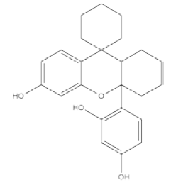 We need the following material: 4-(6'-hydroxy-1',3',4',9a'-tetrahydrospiro[cyclohexane-1,9'-xanthen]-4a'(2'H)yl)benzene-1,3-diol CAS 138446-23-8