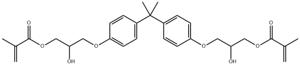 Structure of 2,2-BIS[4-(2-HYDROXY-3-METHACRYLOXYPROPOXY)PHENYL]PROPANE CAS 1565-94-2