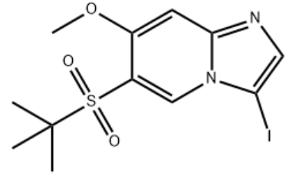 structure of 6-(Tert-butylsulfonyl)-3-iodo-7-methoxyimidazo[1,2-a]pyridine